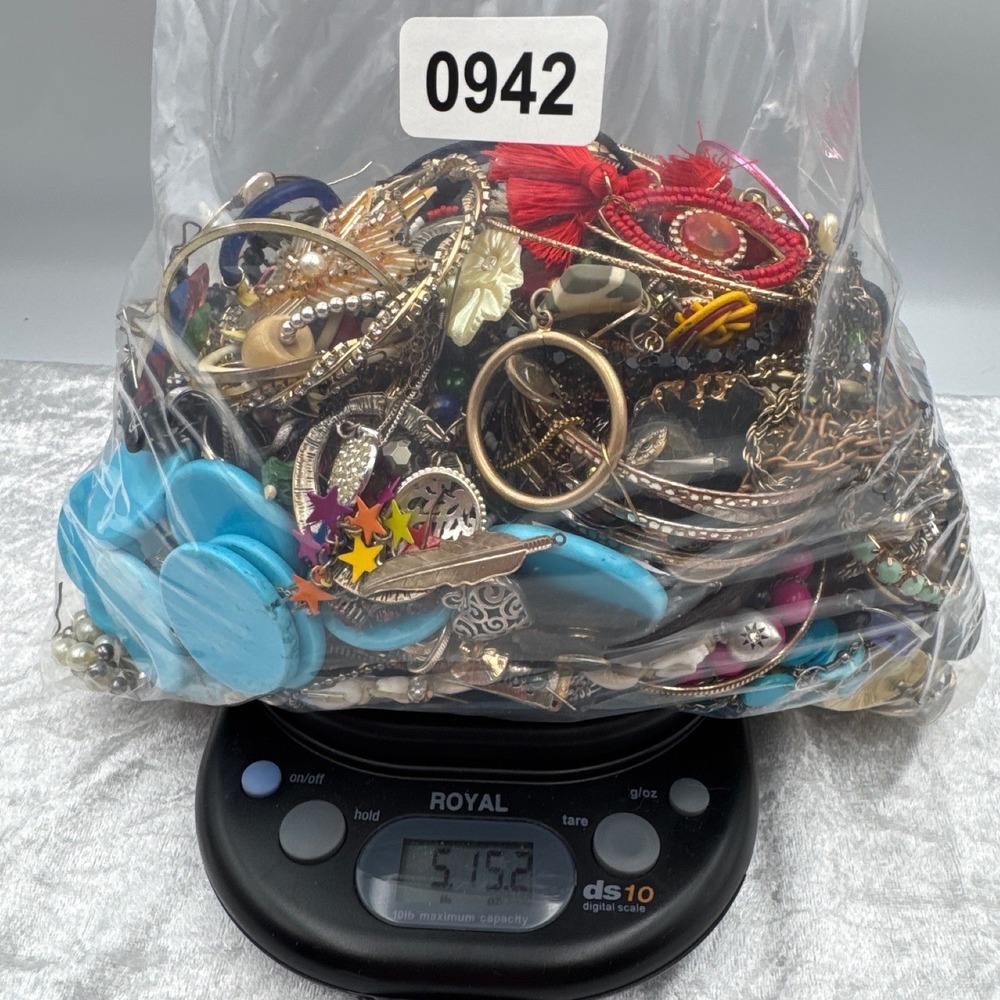 Bulk Scrap Jewelry Lot Craft Artist Up Cycle Rhinestone Bead Harvest 5.15 lbs
